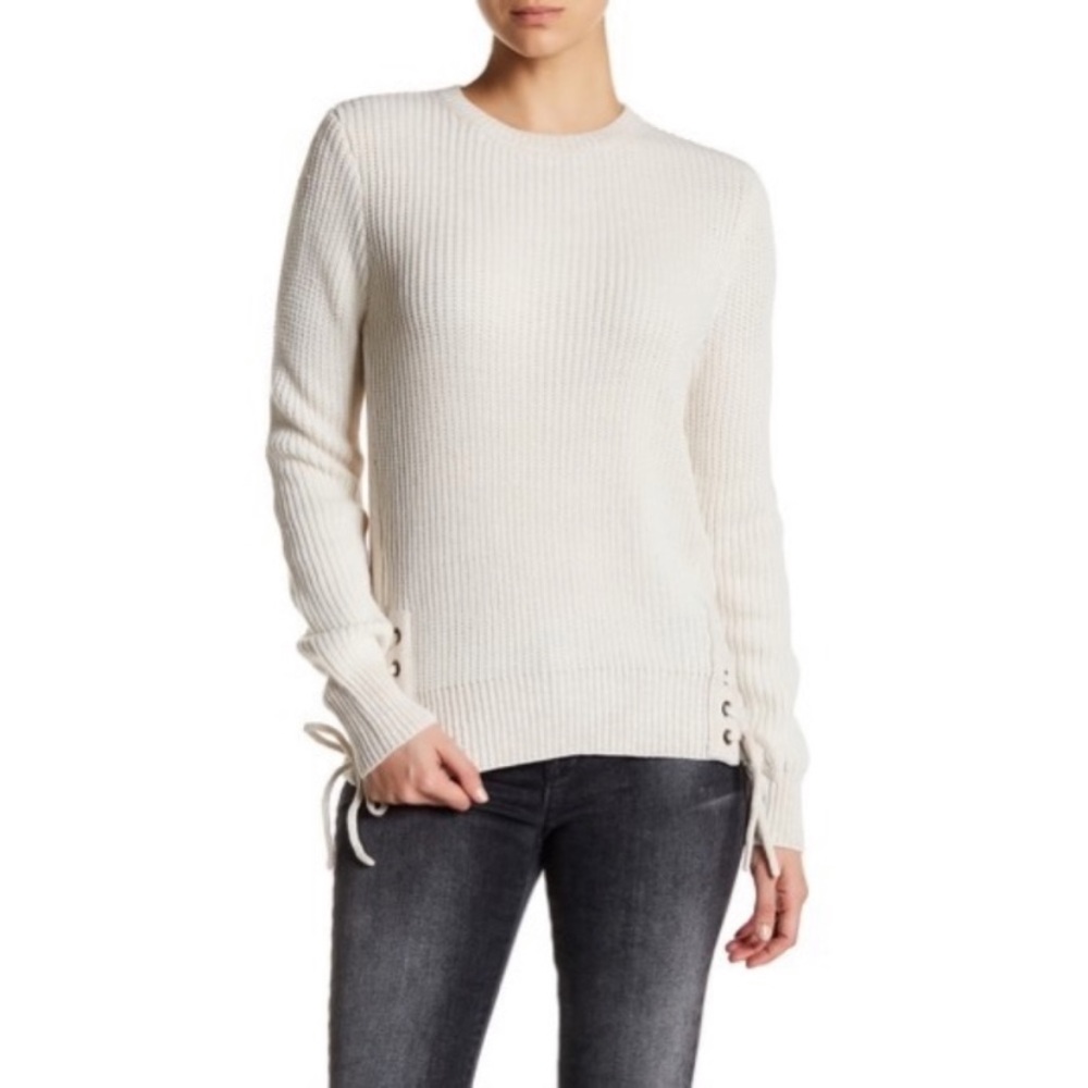 Madison & Berkeley White Lace Up Sweater XS